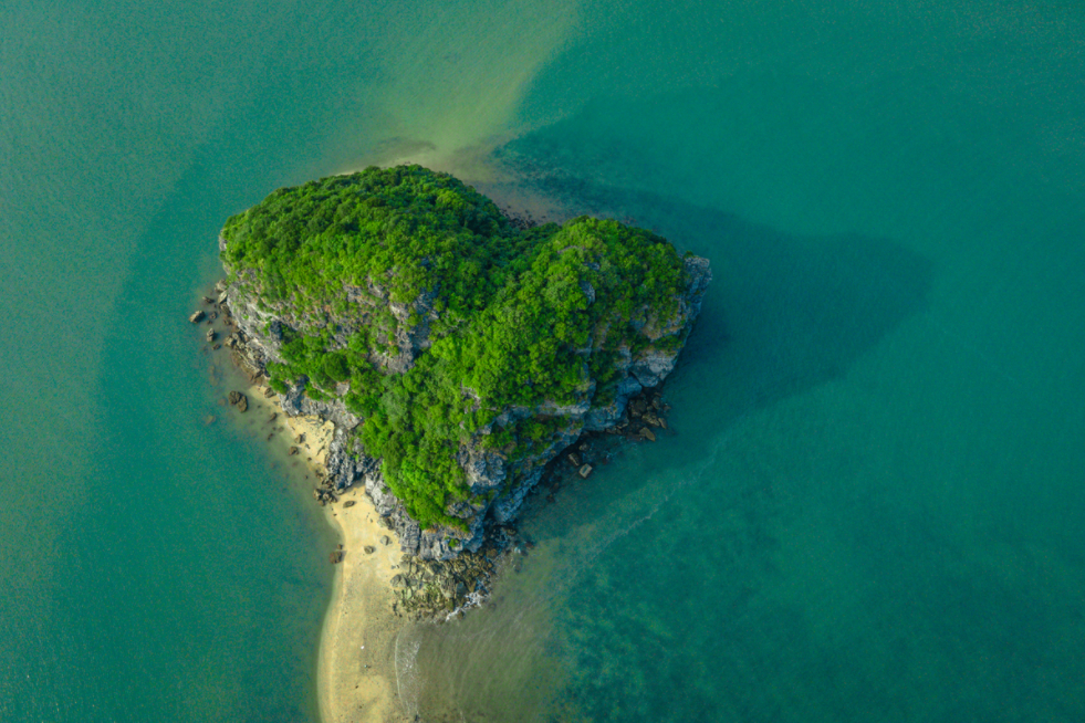 little known heart shaped island on lan ha bay