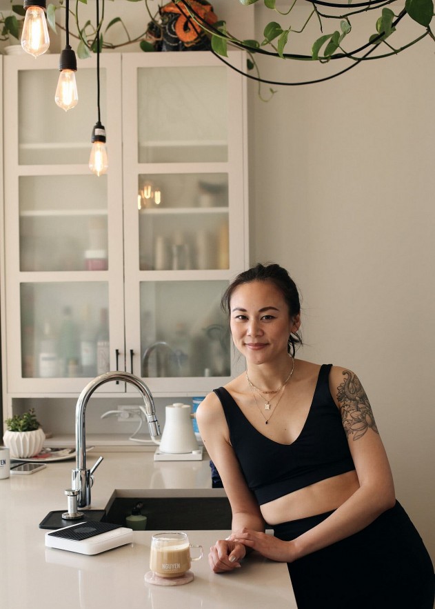 Sahra Nguyen at home in Bushwick, Brooklyn.