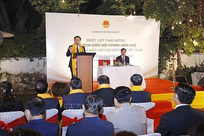 NA Chairman Vuong Dinh Hue spoke at the meeting. Photo: VOA