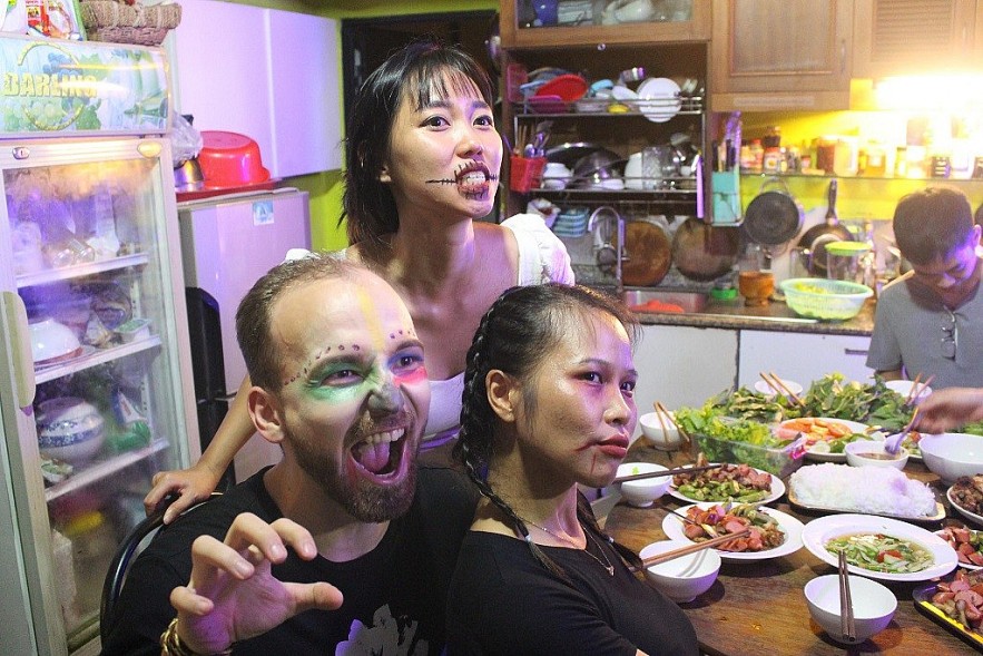 Expats and Young Vietnamese Celebrate Halloween