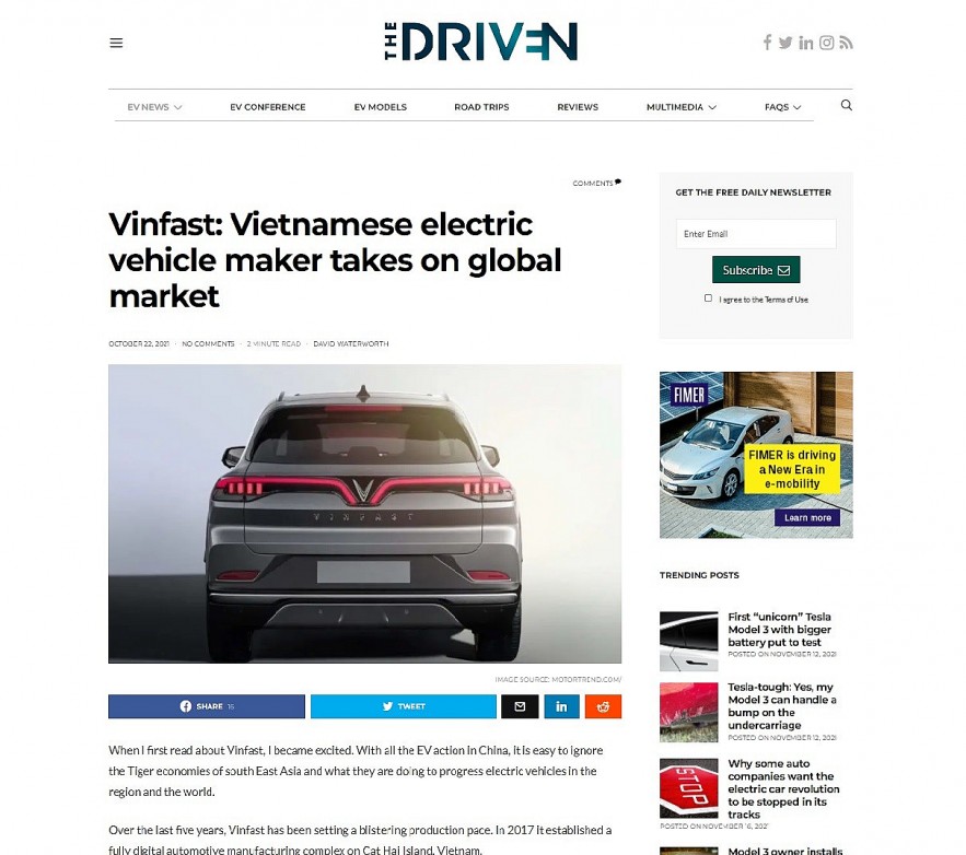 Global Headlines Hail VinFast as Extraordinary Move From Vietnam