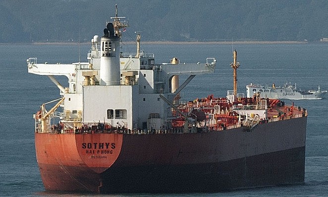 Vietnamese-flagged oil tanker MV Sothys off the coast of Singapore in May 2021. Photo courtesy of Fleetmon