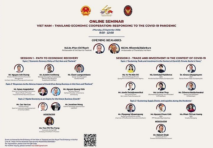 Seminar Held on Vietnam-Thailand Economic Cooperation in Era of Covid
