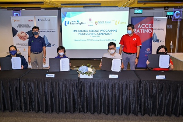 NTUC LHUB, UOB’s Innovation Accelerator The Finlab, Ngee Ann Polytechnic and NTUC U SME Announce Partnership To Digitalise 500 Companies by 2021 Through ‘Reboot’ Programme