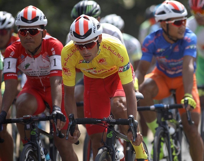 Javier Sardá Pérez in the leader's jersey at the 2019 HTV Cup. Photo courtesy of Javier Sardá Pérez.