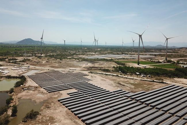 A view of Trung Nam Group’s solar and wind power complex in Ninh Thuan Province. The project is the largest of its kind in Southeast Asia – PHOTO: TRUNG NAM GROUP