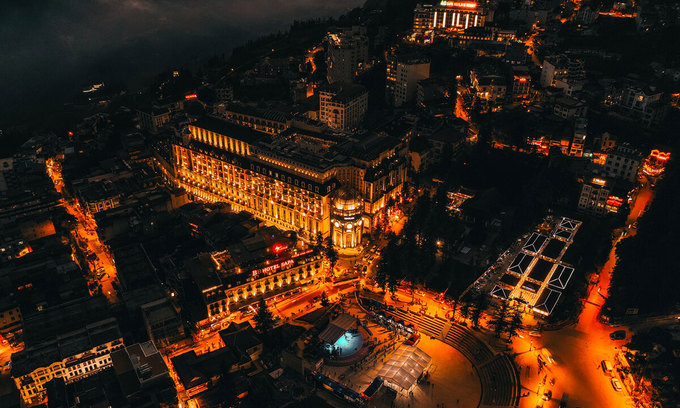 An aerial view of Sapa Town centre in Northern Vietnam. Photo: VnExpress 