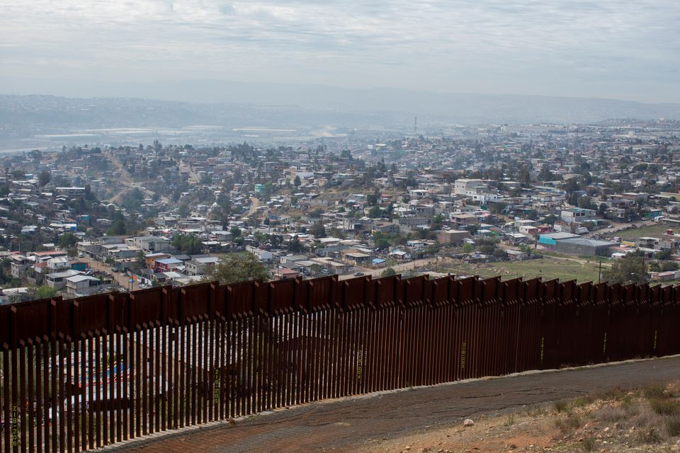 Tijuana, Mexico is pictured behind one of the primary border walls between Mexico and the U.S., east of San Diego, California, U.S., February 2, 2021. REUTERS/Mike Blake