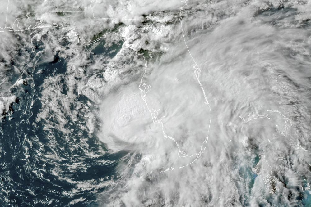 This GOES-16 GeoColor satellite image taken Tuesday, July 6, 2021, at 5:50 p.m. EDT, and provided by NOAA, shows Tropical Storm Elsa in the Gulf of Mexico off the coast of Florida.  Photo: AP