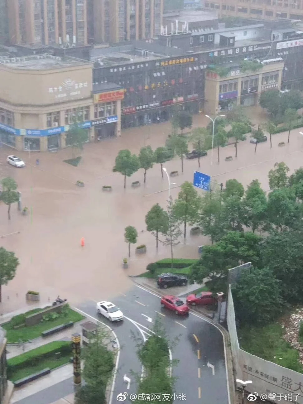 The floods have caused road closures and extensive damage to homes and property. Photo: Weibo