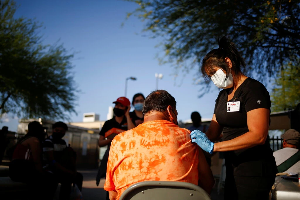 A vaccination site in El Paso, Texas, in May.  Photo: Reuters 