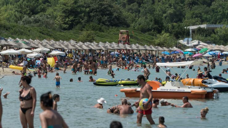 Busier times in Paliouri beach, Greece: This image was taken in 2017 which was considered to be one of the best performing summers, in terms of visitors arrivals. NurPhoto | NurPhoto | Getty Images