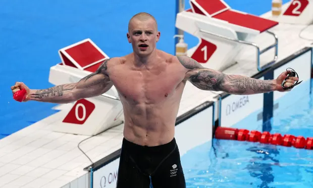 Adam Peaty is now a double Olympic champion after his victory in the 100m breaststroke at Tokyo 2020. Photograph: Dave Shopland/REX/Shutterstock