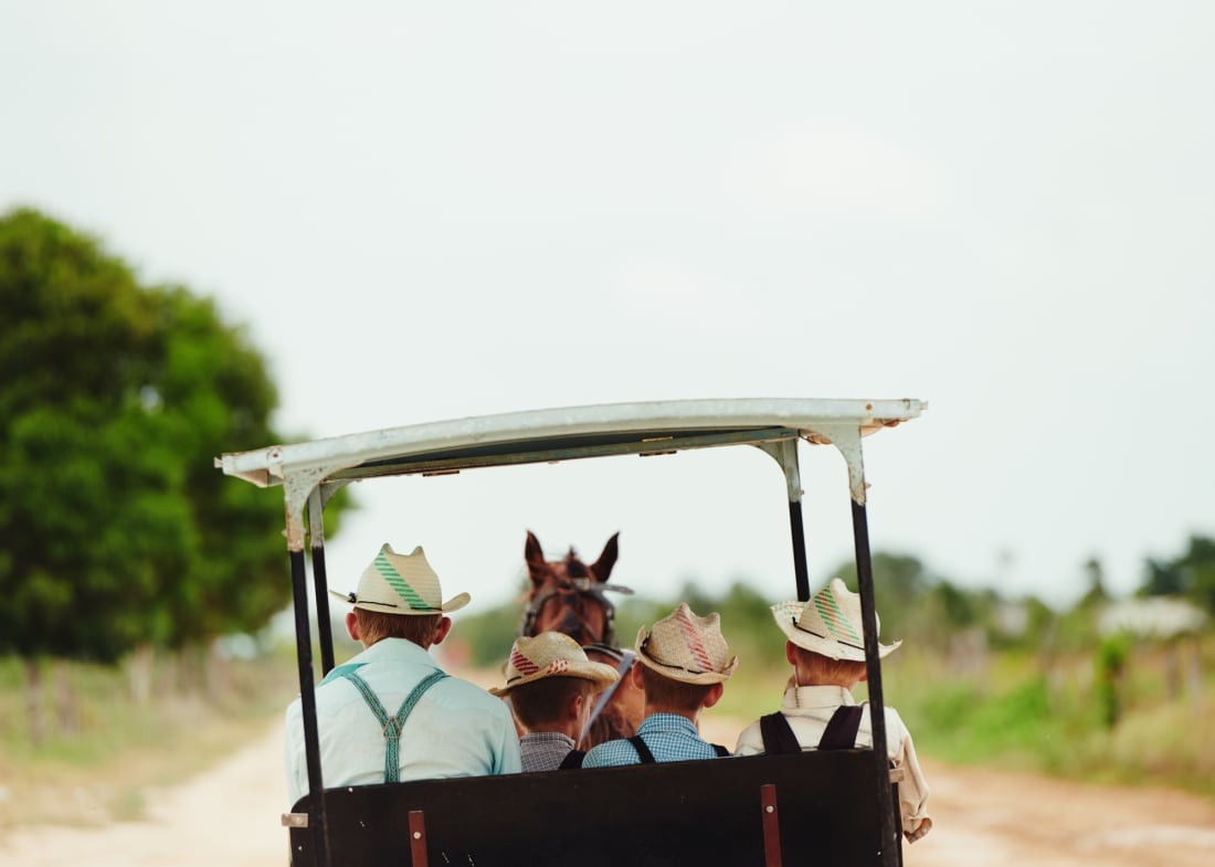 Belize's Mennonites still travel by horse and cart. Photo: Jake Michaels/Courtesy Setanta Books