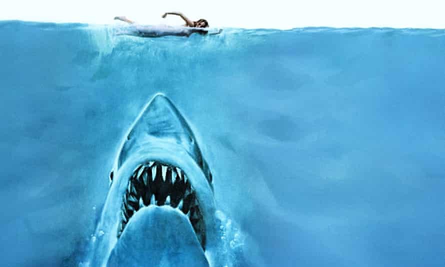 The classic poster image from the first release of the film Jaws. Photograph: Allstar/UNIVERSAL/Sportsphoto Ltd./Allstar