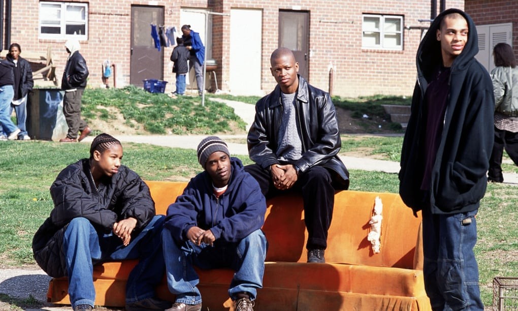 ‘Greek tragedy for the new millennium’ … Michael B Jordan, Tray Chaney, Larry Gilliard Jr and JD Williams in season one of The Wire. Photograph: HBO