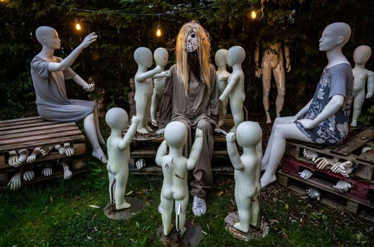 The salvage yard has been transformed into a creepy mannequin graveyard. Credit: SWNS (52538347)