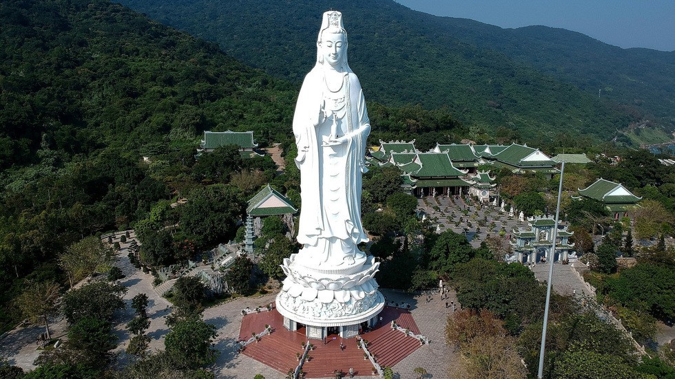 The 67 m tall Guanyin Statue on Son Tra Peninsula in the central city of Da Nang. Photo by AFP