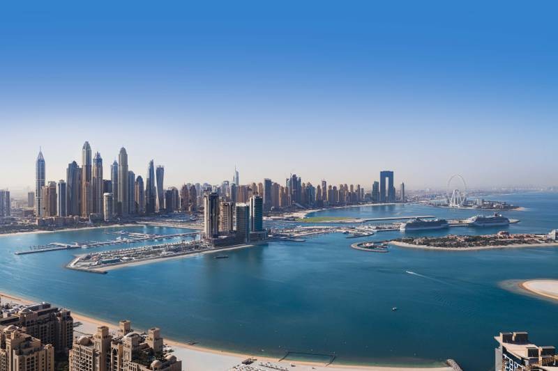 The views across Dubai Marina from Aura Skypool. Photo: Aura
