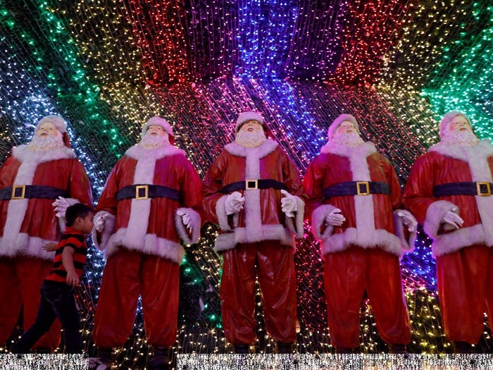 Santa figures in the Philippines. Dondi Tawatao/REUTERS