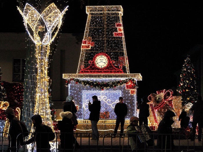 Holiday lights in Poland. AP Images