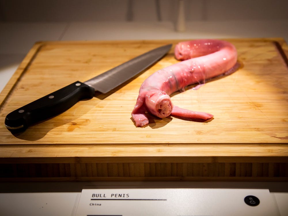 Bull penis is said to be an aphrodisiac. Anja Barte Telin / The Disgusting Food Museum