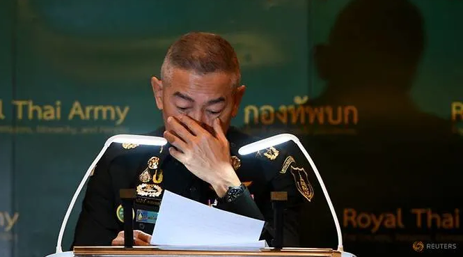 tearful thai army chief says dont blame army for rogue soldiers mass shooting