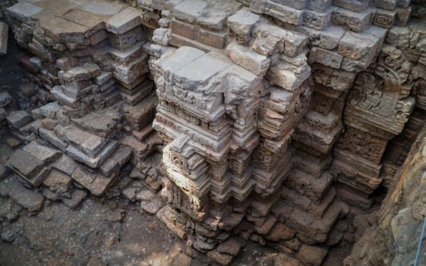 relics of 1000 year old temple architecture found