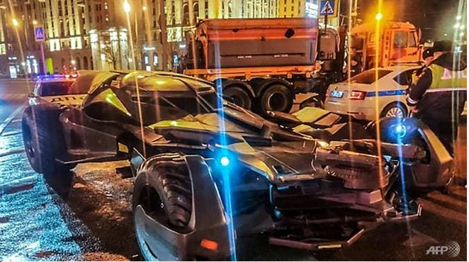 homemade batmobile towed away by moscow police