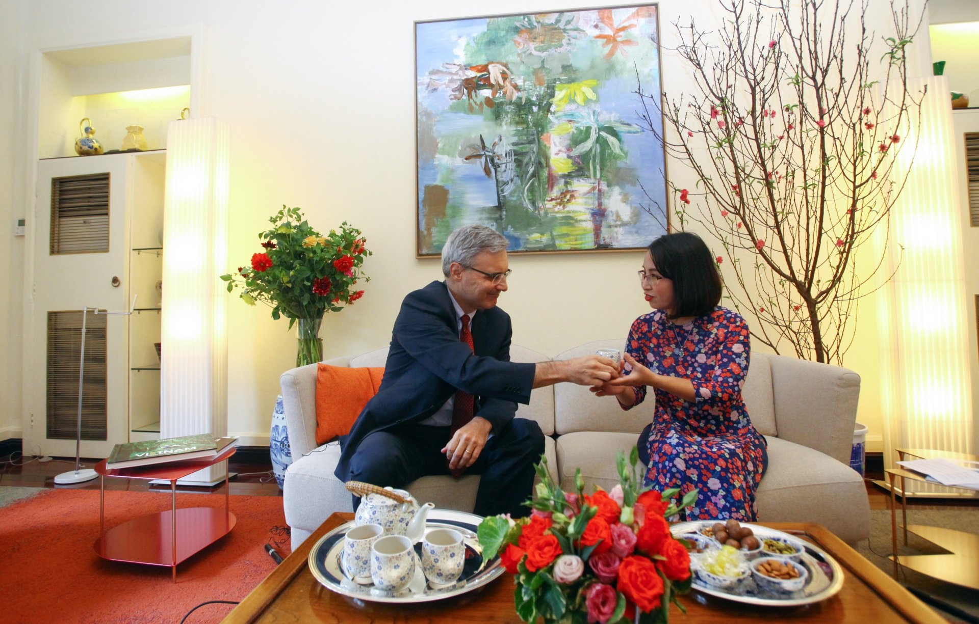 Peach blossoms, flower of vietnamese lunar new year