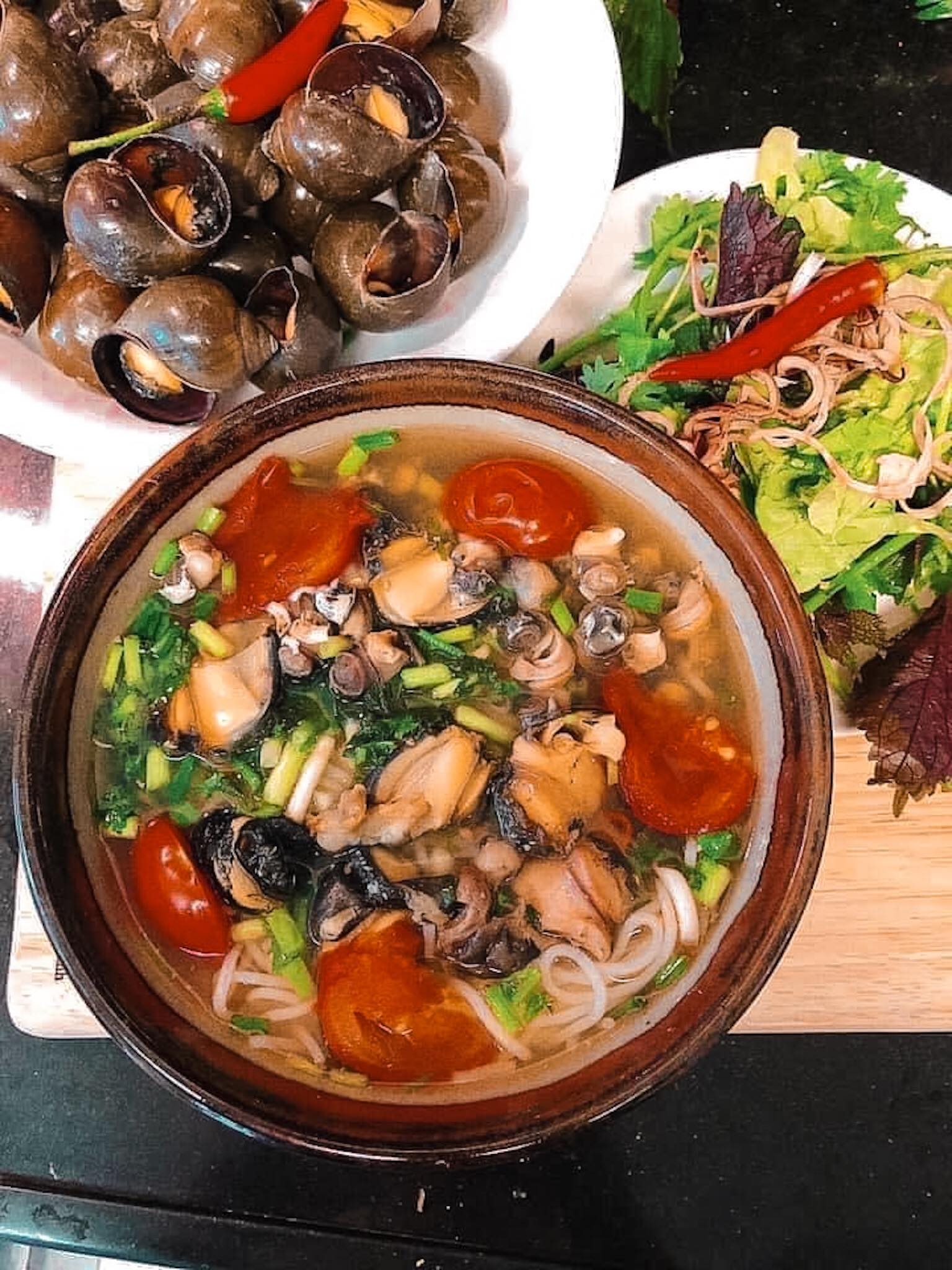 Try a bowl of hanoi snail rice noodle