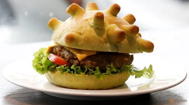 coronaburger created by hanois restaurant to calm the nerve