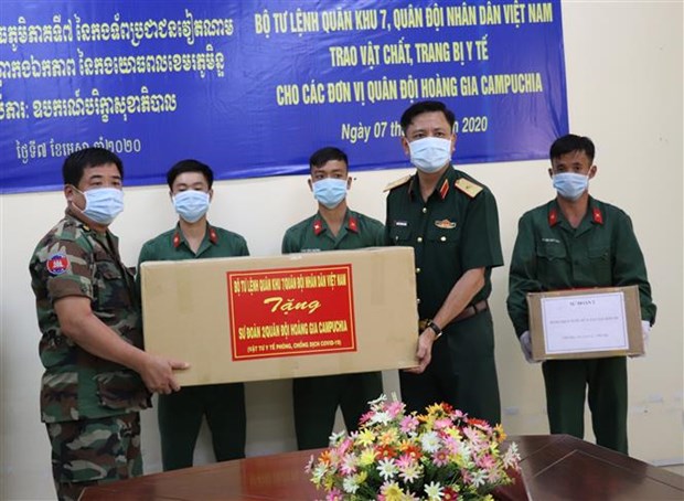 military region 7 presents covid 19 medical equipment to cambodian army