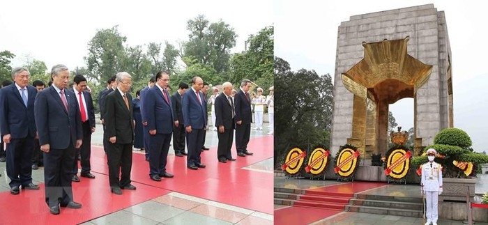 leaders pay tribute to president ho chi minh on national reunification day