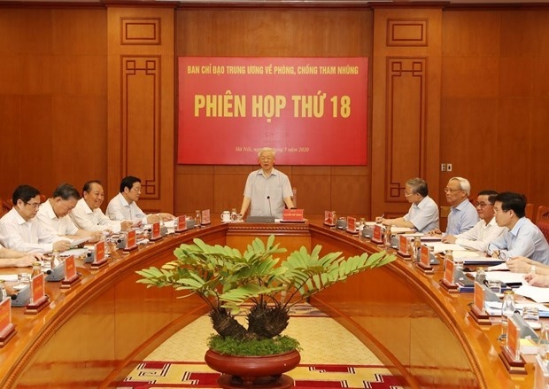 At the 18th session of the Central Steering Committee for Anti-Corruption in Hanoi in July 2020. 