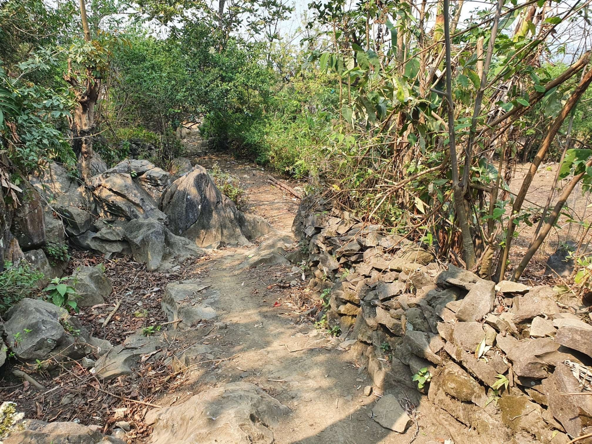 Before the road project, the old road was steep and rocky and would become muddy, especially during rainy days. Source: World Vision Vietnam