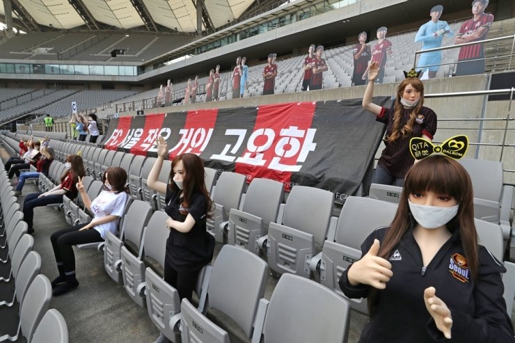 korean football club fined after filling empty seats with sex dolls