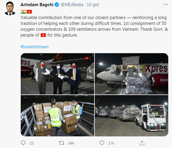 Covid-19 fight: Ventilators, oxygen concentrators from Vietnam arrived in India