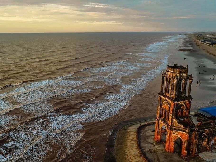 Beauty in Ruins: Seaswept Church by the Beach of Nam Dinh Province