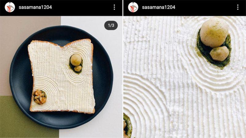 japanese artist makes her creations on plain bread using edible ingredients