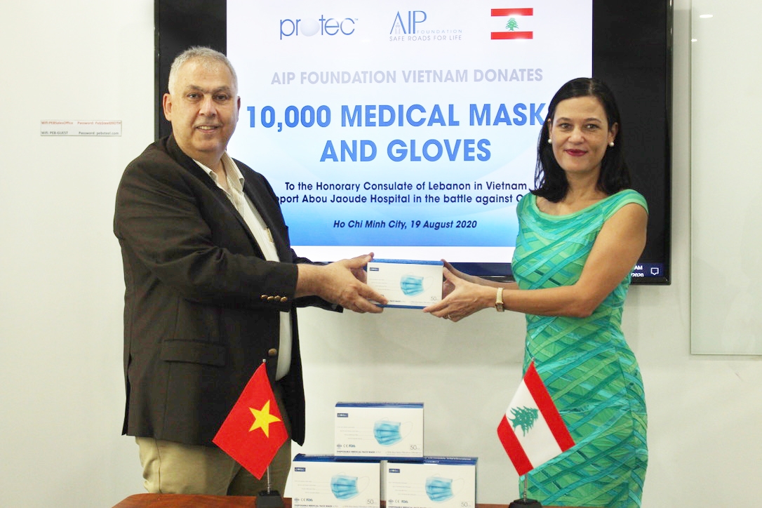 Vietnam based charity donates 10,000 masks and gloves to hospitals in Beirut