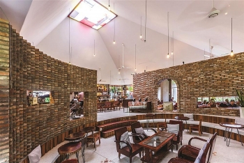 impressive cafe from shabby bricks emerges in southern of vietnam