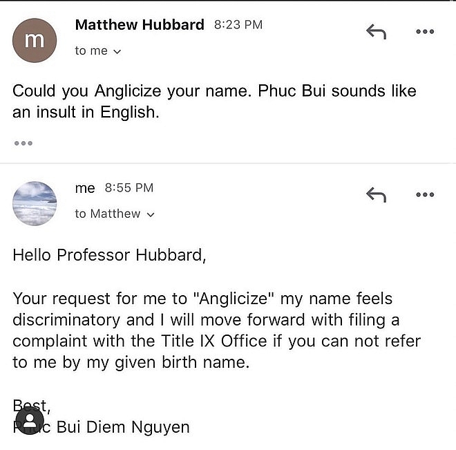 American professor placed on leave after demanding Vietnamese student Anglicise her name