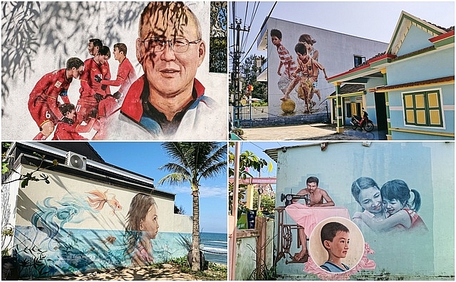 central coastal tam thanh village inveigles passer by with its colorful street art