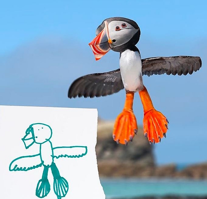 supper creative british dad uses photoshop to realize childrens drawings