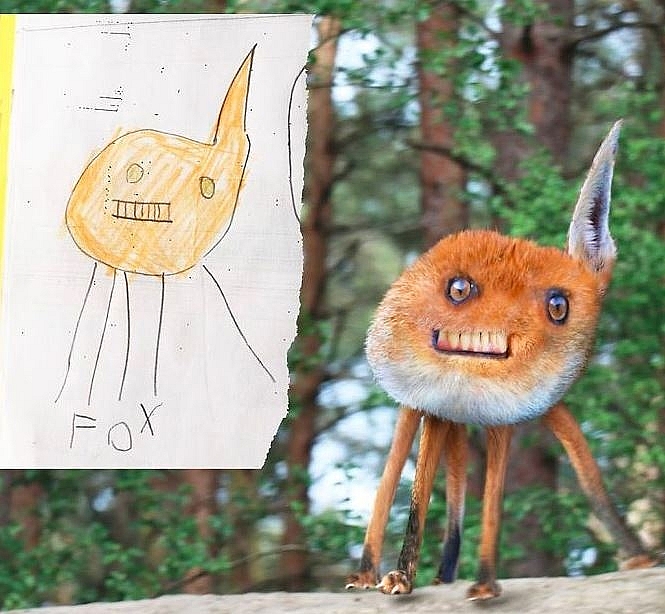 supper creative british dad uses photoshop to realize childrens drawings