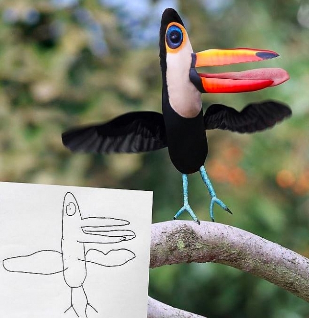 Supper creative British dad uses Photoshop to realize children’s drawings