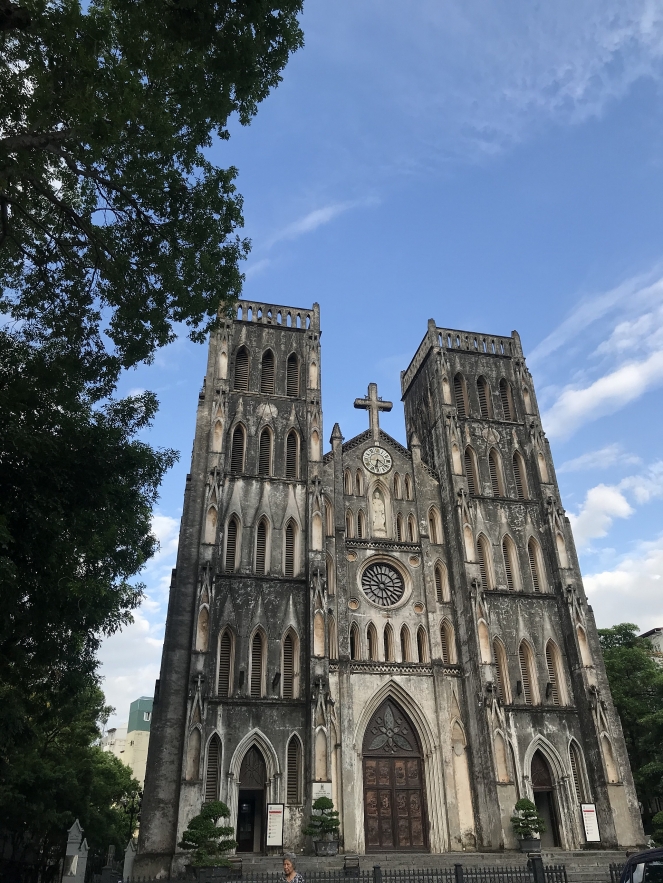 the outstanding and rustic architecture of st josephs cathedral in hanoi