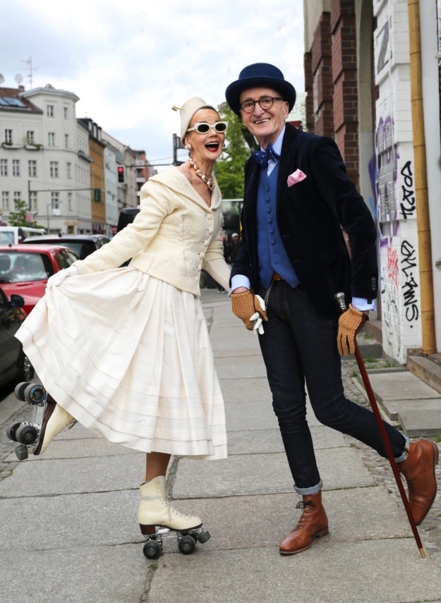 Very fashionable looks of 'Hipster grandpa' in Berlin