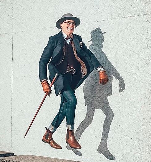 Very fashionable looks of 'Hipster grandpa' in Berlin very fashionable looks of hipster grandpa in berlin
